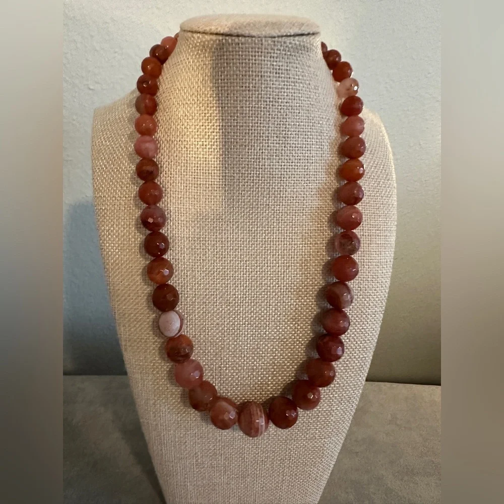 Hessonite faucet bead necklace by Mine Finds Jay King - Picture 4 of 11